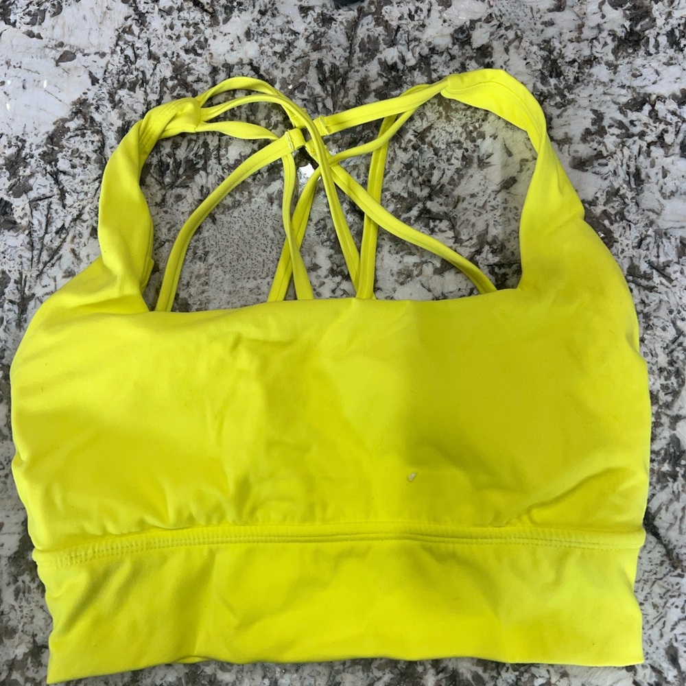 Bright Yellow Strappy Buffbunny Sports Bra